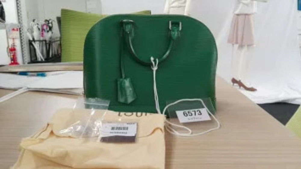 Louis Vuitton Alma Green Handbag